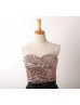 Folded Rose Gold Sequin Black Taffeta Short Bridesmaid Dress